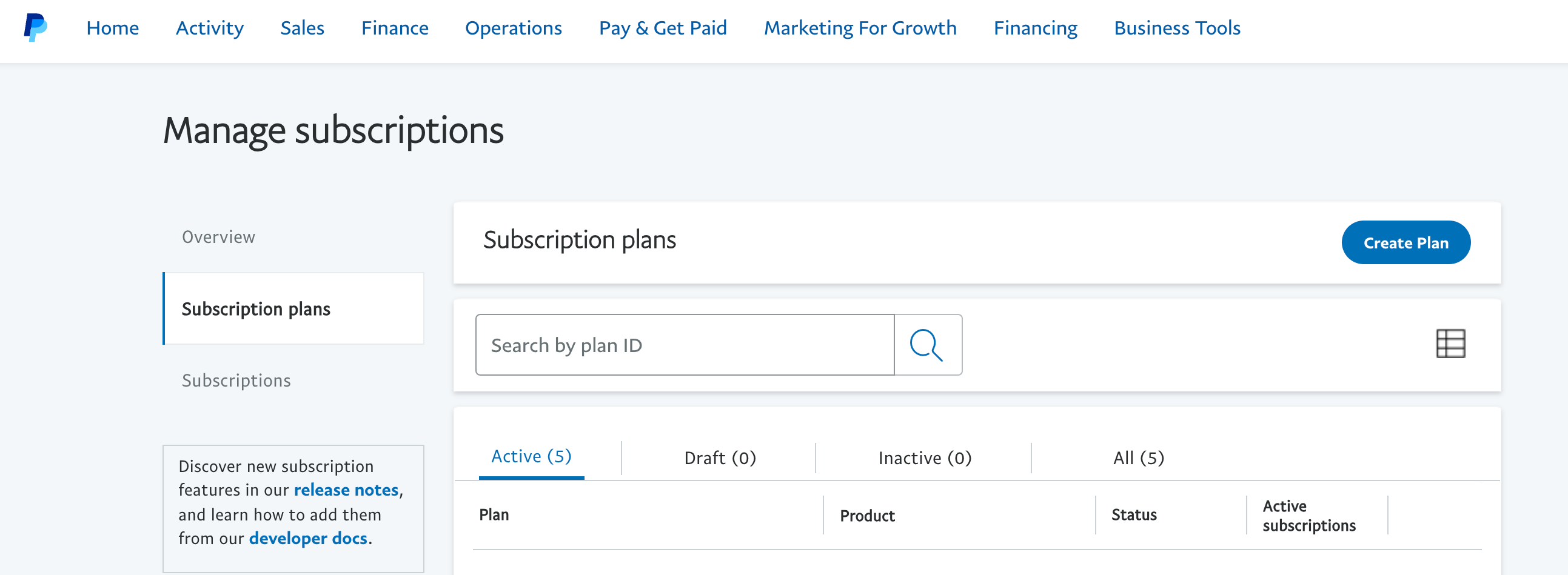 Creating Subscription Plan