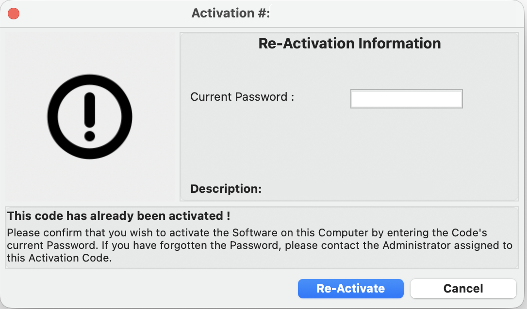 TurnKey Single-User Re-Activation Screen no Roll-Over